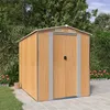 Image de 3147472 vidaXL Abri de jardin Marron clair 192x274x223 cm Acier galvanisé