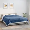 Image de vidaXL Couverture lestée Bleu 220x260 cm 15 kg Tissu, couverture, couverture couette, couverture apaisante, literie, couverture lestée pour l'anxiété 350803