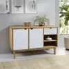 Image de vidaXL Buffet Armoire de Rangement Organisateur de Maison Meuble de Salle de Séjour Intérieur Marron et Blanc 114x43x73,5 cm Bois Massif de Pin