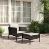 Image de Salon de jardin VIDAXL resine tressee noir 2 pieces 1 personnes