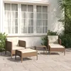 Image de vidaXL 5-delige Loungeset met kussens poly rattan bruin319680