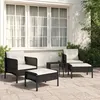 Image de Salon de jardin Vidaxl resine tressee noir 5 pieces 2 personnes