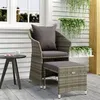 Image de Salon de jardin vidaxl 2 pieces gris 1 personnes 65 x 65 cm resine tressee