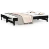 Image de Lit vidaxl 202.5 x 199 x 33.5 cm en bois sommier a lattes pour 2 personnes de couleur