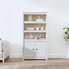 Image de vidaXL Buffet haut Blanc 80x35x154 cm Bois massif de pin823520