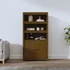 Image de vidaXL Buffet haut Marron miel 80x35x154 cm Bois massif de pin823522