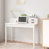 Image de vidaXL Bureau Blanc 110x50x93 cm Bois massif de pin