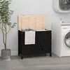 Image de vidaXL Boîte à linge Noir 88,5x44x76 cm Bois massif de pin 823583