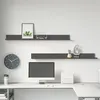 Image de vidaXL Wandkasten 2 st 110x11x9 cm massief grenenhout grijs823611