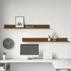 Image de Étagères murales 2pcs Marron miel 110x11x9cm Bois de pin massif