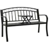 Image de vidaXL Tuinbank met tafel 120 cm staal zwart319584
