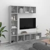 Image de Ensemble bibliothèque meuble TV 3 pcs Sonoma gris 180x30x180 cm