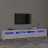 Image de Meuble TV avec lumières LED Blanc 240x35x40 cm