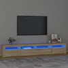 Image de Meuble TV avec lumières LED Chêne sonoma 240x35x40 cm
