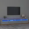 Image de Meuble TV avec lumières LED Sonoma gris 240x35x40 cm