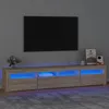 Image de Meuble TV avec lumières LED Chêne sonoma 210x35x40 cm