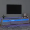 Image de Meuble TV avec lumières LED Sonoma gris 210x35x40 cm