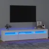 Image de Meuble TV avec lumières LED Blanc 195x35x40 cm