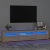 Image de Meuble TV avec lumières LED Chêne sonoma 195x35x40 cm