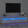 Image de Meuble TV avec lumières LED Gris béton 195x35x40 cm