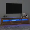 Image de Meuble TV avec lumières LED Chêne fumé 195x35x40 cm