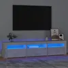 Image de Meuble TV avec lumières LED Gris béton 180x35x40 cm