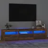 Image de vidaXL Tv-meubel met LED-verlichting 180x35x40 cm gerookt eikenkleurig3152759