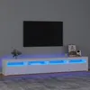 Image de Meuble TV avec lumières LED Blanc 240x35x40 cm