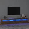 Image de Meuble TV avec lumières LED Chêne fumé 240x35x40 cm