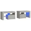 Image de Tables de chevet vidaXL 2 pcs et lumières LED Gris béton 70x36,5x40 cm