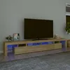 Image de Meuble TV avec lumières LED Chêne sonoma 260x36,5x40 cm