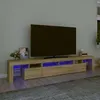 Image de Meuble TV avec lumières LED Chêne sonoma 230x36,5x40 cm