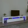 Image de Meuble TV avec lumières LED Blanc 215x36,5x40 cm