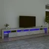 Image de Meuble TV avec lumières LED Gris béton 290x36,5x40 cm