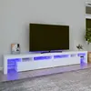 Image de Meuble TV avec lumières LED Blanc 260x36,5x40 cm