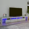 Image de Meuble TV avec lumières LED Gris béton 260x36,5x40 cm
