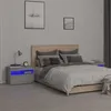 Image de vidaXL Tables de chevet 2 pcs et lumières LED Sonoma gris 60x35x40 cm3152829