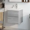 Image de Meuble lavabo avec bassin intégré Sonoma gris Bois d ingénierie