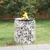 Image de Vidaxl Brasero Gabion, Ø 50 Cm, Fer Galvanisé