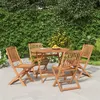 Image de Salon de jardin Vidaxl 4 personnes bois massif 90.0 x 75 cm 5 pieces