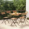 Image de vidaXL Chaises de bistrot pliantes 6 pcs Bois de teck solide et acier 3152110