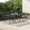 Image de Chaises de bistrot pliantes lot de 8 Noir Résine tressée acier
