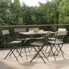 Image de Chaises de bistrot pliantes lot de 6 Gris Résine tressée acier