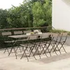 Image de Chaises de bistrot pliantes lot de 8 Gris Résine tressée acier