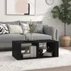 Image de Table basse Noir 100x50x36 cm Bois d ingénierie