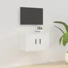 Image de vidaXL Meuble TV mural Blanc 57x34,5x40 cm816616