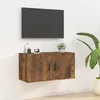 Image de vidaXL Meuble TV mural Chêne fumé 80x34,5x40 cm816629