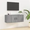 Image de vidaXL Meuble TV Mural, Armoire de Télévision avec 2 Compartiments Suspendue, Meuble Télé avec Rangement Salon, Moderne, Sonoma Gris Bois d'Ingénierie