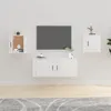 Image de Meubles TV muraux 2 pcs Blanc brillant 40x34,5x40 cm