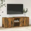 Image de vidaXL Meuble TV Chêne fumé 100x31,5x35 cm Bois d'ingénierie